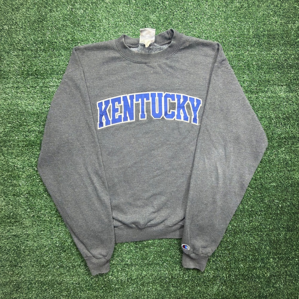 VTG STYLE Champion Kentucky Wildcats Sweatshirt Mens M Gray Eco Auth Crewneck